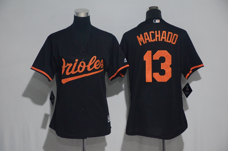 Womens 2017 MLB Baltimore Orioles #13 Machado Black Jerseys